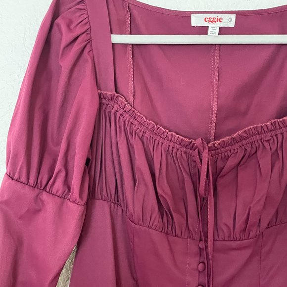 Eggie midi dress in a reddish plumb - Picture 2 of 5